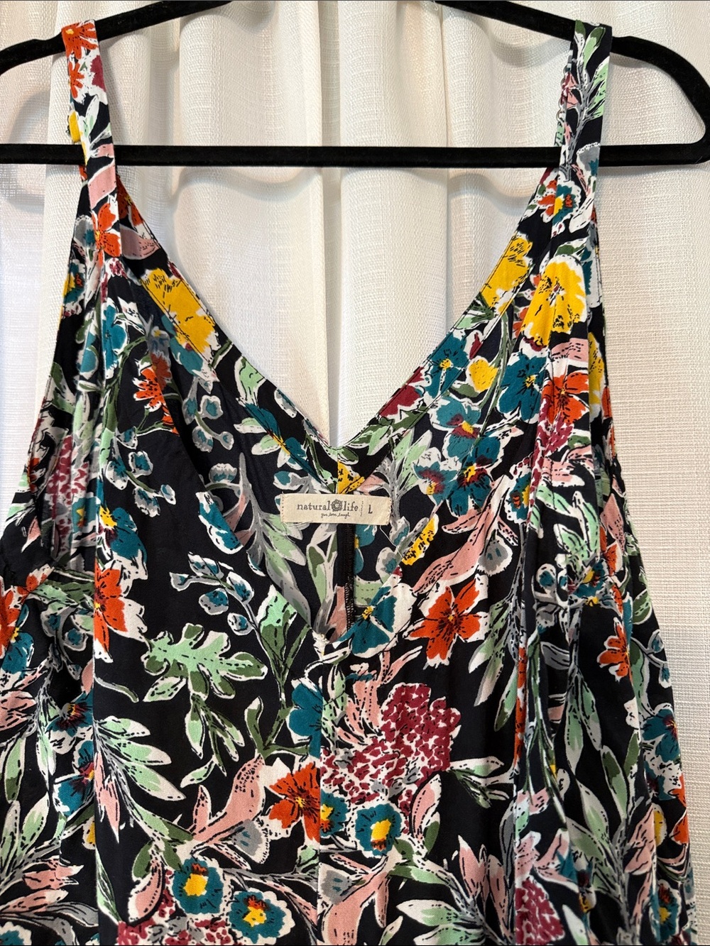 Floral V-Neck Maxi Jumpsuit - Black Multi - Picture 2 of 3
